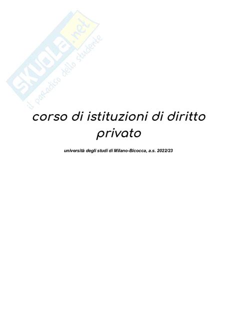 Riassunto Esame Istituzioni Di Diritto Privato Prof Semprini