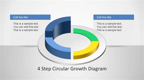 4 Step Circular Growth diagram다이어그램 for 무료ppt템플릿