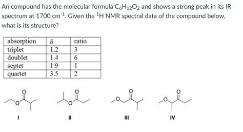 Solved An Compound Has The Molecular Formula C H O And Chegg