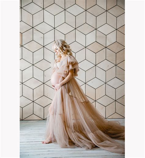 Tulle Dress Maternity Dress Maternity Photo Shoot Dress Tan Etsy