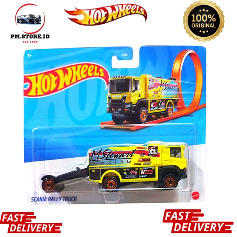 Jual Hot Wheels Scania Rally Kuning Truck Angkut Mobil Trailer Original Mattel Hot Wheels Murah