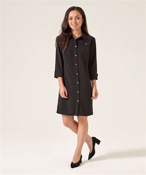 Anna Petite Black Shirt Dress Jennifer Anne Petite Clothing Petite