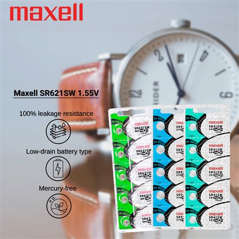 Maxell Sr Sw V Silver Oxide Watch Battery Pack Of