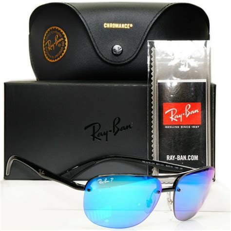 Authentic Ray Ban Blue Sunglasses Chromance Polarized Mirror Etsy