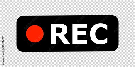 Recording Sign Rec Icon Isolated Vector Element On Transparent