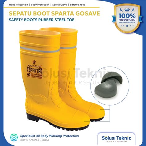 Jual Sepatu Boot Safety Proyek Ujung Besi Steel Toe Gosave Sparta