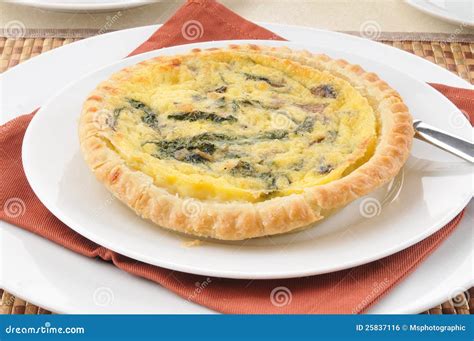 Spinach Quiche Closeup Stock Photo Image Of Serving 25837116