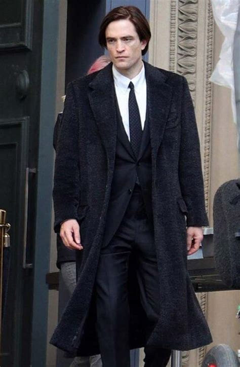 The Batman Bruce Wayne Robert Pattinson Black Trench Coat