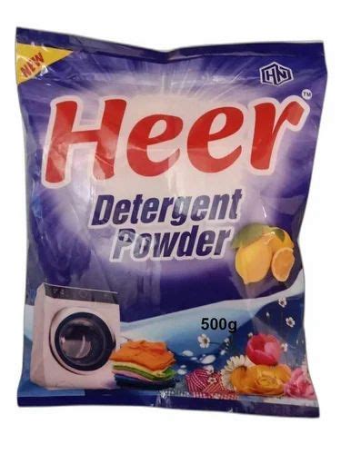 Lemon White 500g Heer Detergent Powder For Laundry Packaging Type