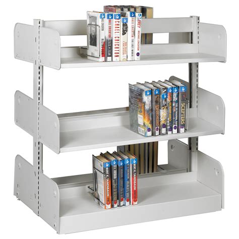 Steel Library Shelving Estey Steel Cantilever Integral Back Shelving