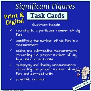 Chemistry: Sig Fig Task Cards- Print & Digital by Chemistry Corner