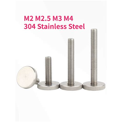 M2 M2 5 M3 M4 GB835 304 A2 70 Stainless Steel Knurl Flat Head Hand