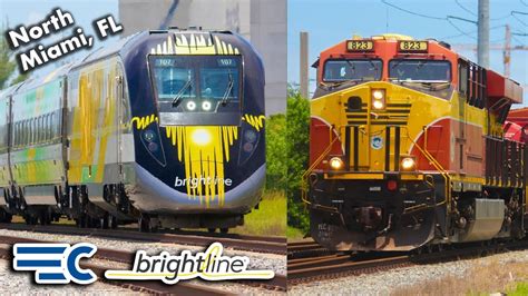 4K FEC Railway Brightline Trains In North Miami FL YouTube