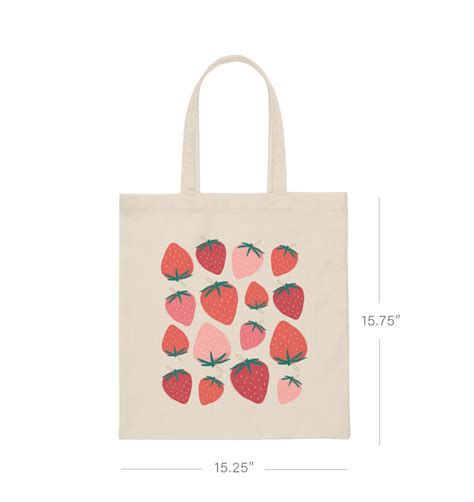 Strawberry Tote Bag Cute Tote Bag Strawberry Bag Plant Tote Etsy Canada