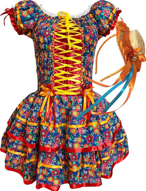 Vestido Festa Junina Para Beb Caipira Quadrilha Azul S O Jo O