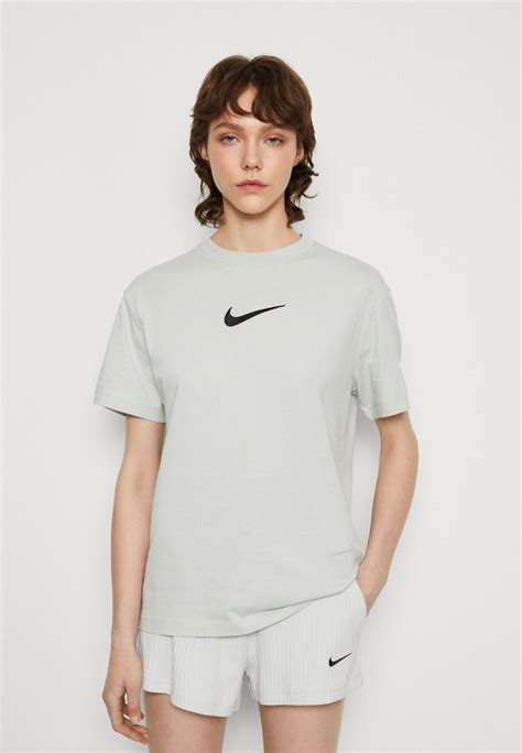 Nike Sportswear Tee T Shirt Basic Light Silver Black Hellgrau