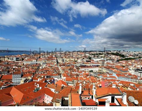 Beautiful Panoramic View Red Roofs Buildings Stock Photo 1409349539