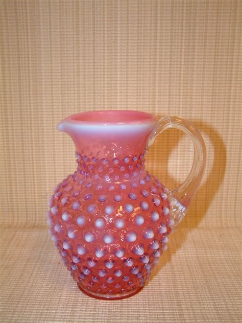 Fenton Cranberry Opalescent Hobnail Pitcher Salado Creek Antiques