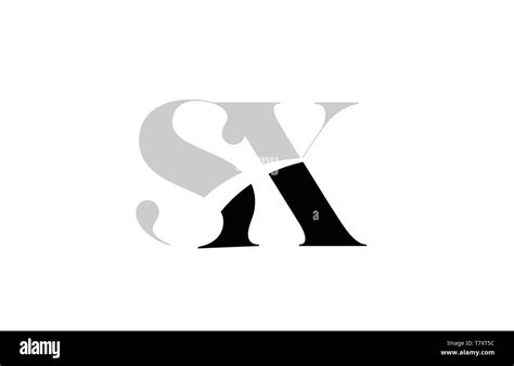 Black And White Alphabet Letter Sx S X Logo Icon Design For A Company