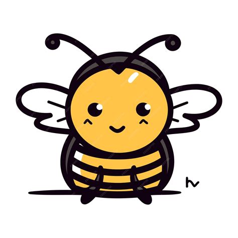 Premium Vector Cute Bee Cartoon Vector Illustration Isolated On A