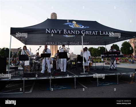 Sailors Assigned To Navy Band Great Lakes Perform During The Stars And