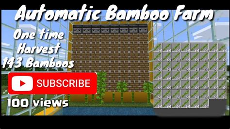 Automatic Bamboo Farm Minecraft Youtube