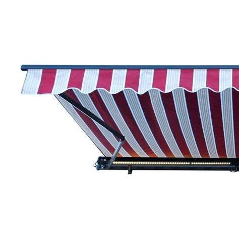 Aleko Half Cassette Motorized Retractable Led Luxury Patio Awning 20 — Garage Department