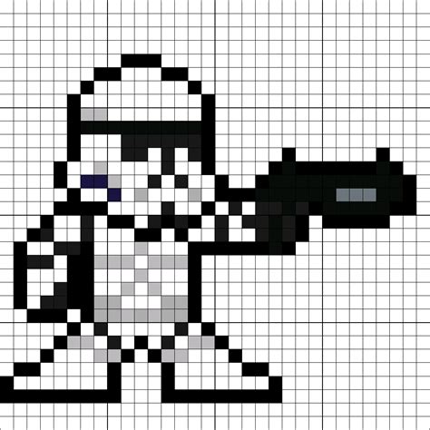 Minecraft Pixel Art Grid Star Wars