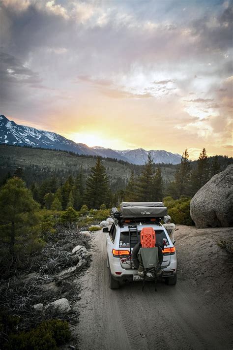 Jeep Grand Cherokee Overland Camping With A Spare Tire Grand Cherokee