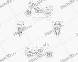 Kawasaki Ninja H2 SX 2018 Blueprint 3DModels