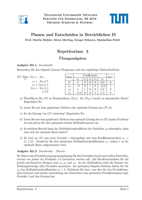 2 uebungsaufgaben 3 Übungsaufgaben Technische Universität München