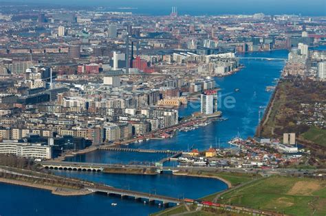 Luftaufnahme Kopenhagen Stadtzentrum Im Innenstadtbereich Am Ufer Des