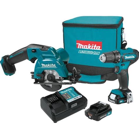 Makita 12v Max Cxt Lithium Ion Cordless Combo Kit Driver Drill Circular Saw 2 0 Ah 2 Piece