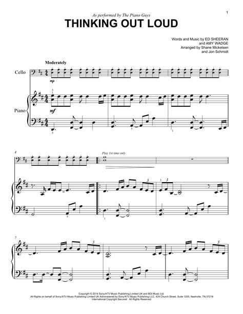 Thinking Out Loud By The Piano Guys Sheet Music For Easy Piano Solo At