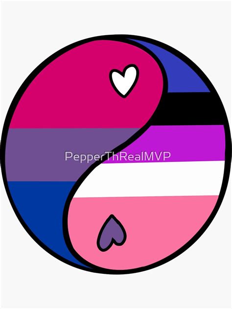 Bi Genderfluid Bisexual Cute Lgbtq Pride Ying Yang Sticker For Sale