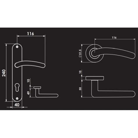 Poignée de porte ALLEGRA Satiné Nickelé WC SICURO disponible en Tunisie