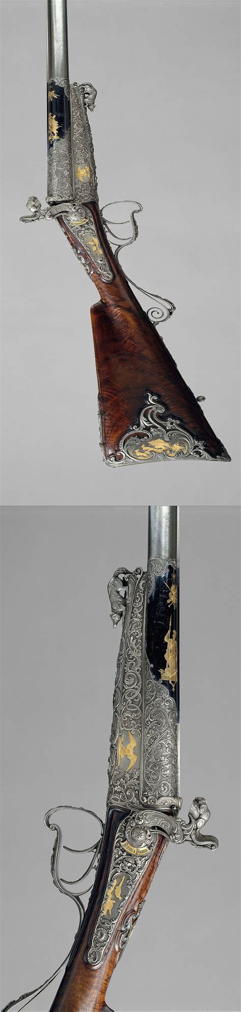 Double Barrel Breech Loading Pinfire Shotgun Dated 1866 New York The Metropolitan Museum Of