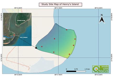 Map Of The Study Area Henrys Island South 24 Parganas West Bengal