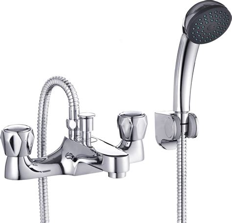 Modern Bathroom Curved Bath Shower Filler Mixer Tap Brass Deck Mounted