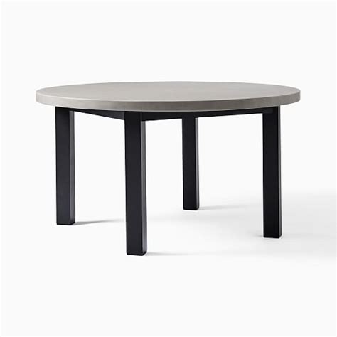 Portside Concrete Aluminum Outdoor Round Dining Table Portside