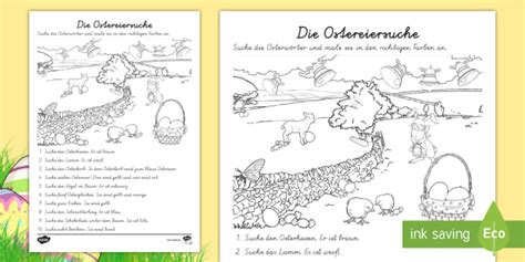 Ostern Suchbild Arbeitsblatt Lesen Und Malen Teacher Made