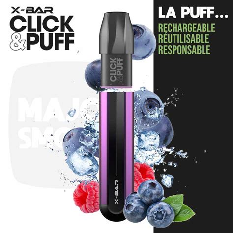 Puff Rechargeable Xbar Click Puff Framboise Myrtille MajorSmoker