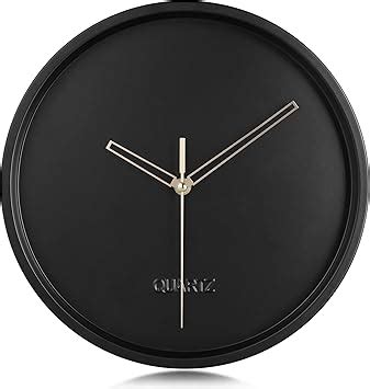 Amazon De Lafocuse Metall Minimalistische Schwarz Wanduhr Lautlos