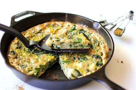 Spinach Leek Potato Frittata Recipe Food Fanatic