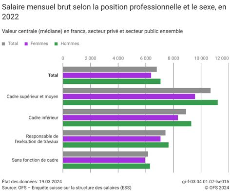 Salaire Mensuel Brut Selon La Position Professionnelle Et Le Sexe En