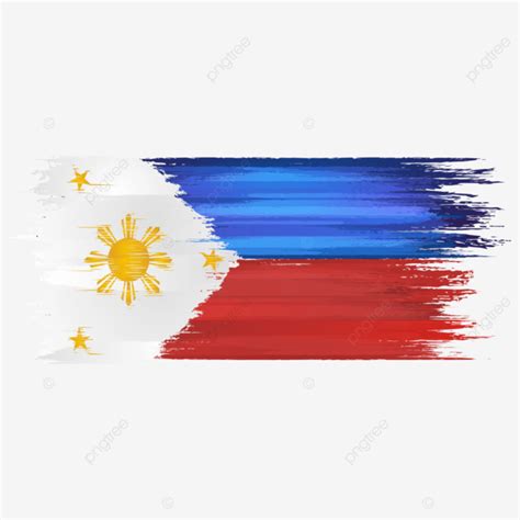 Brush Strokes Flag Of Philippines Vector Philippines Flag Brush Strokes Png And Vector With