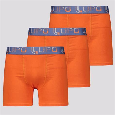 Kit De Cuecas Boxer Lupo Elastic Ii Laranja Futfanatics