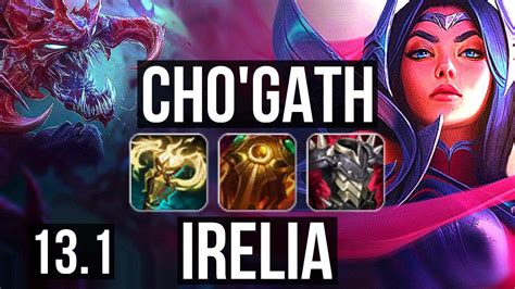 CHO GATH Vs IRELIA TOP 7 Solo Kills 1 3M Mastery Legendary 9 2 2