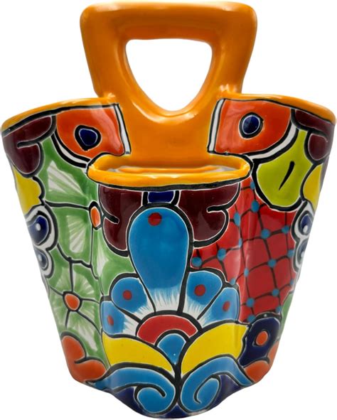 Amazon Talavera Utensil Holder Mexican Pottery Folk Art Hand