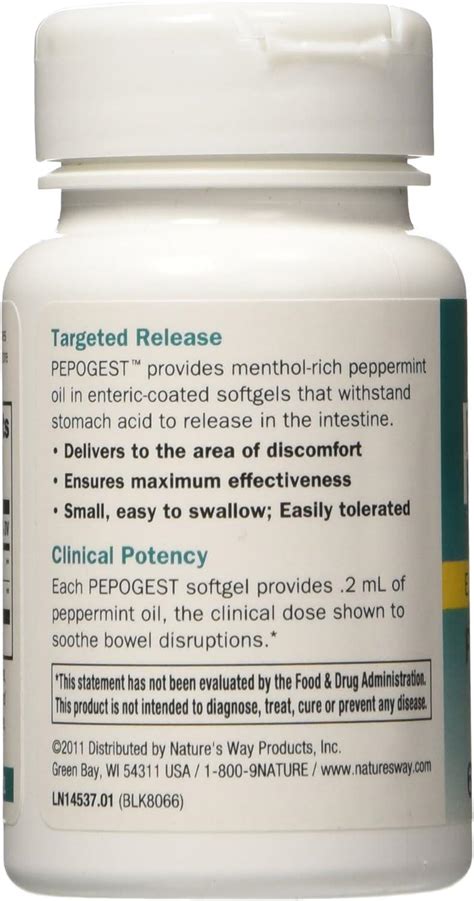 Nature S Way Pepogest Ec Peppermint Oil Softgels Digestive Support